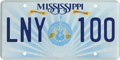 MS license plate LNY100
