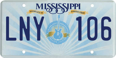MS license plate LNY106