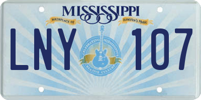 MS license plate LNY107