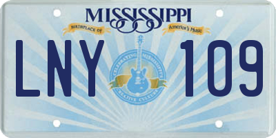 MS license plate LNY109