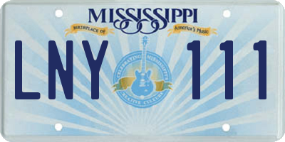 MS license plate LNY111