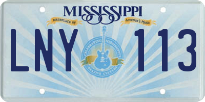 MS license plate LNY113