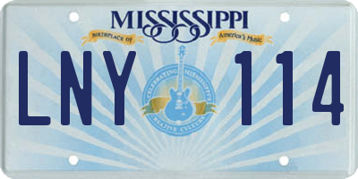 MS license plate LNY114