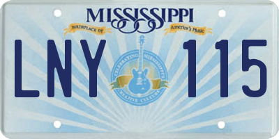 MS license plate LNY115
