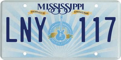 MS license plate LNY117