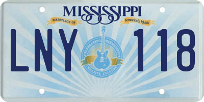 MS license plate LNY118