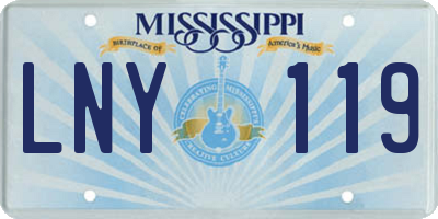 MS license plate LNY119