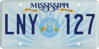MS license plate LNY127