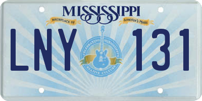 MS license plate LNY131