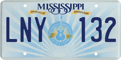 MS license plate LNY132