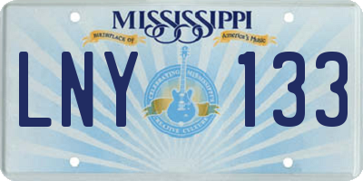 MS license plate LNY133