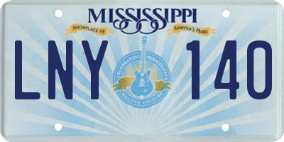 MS license plate LNY140