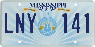 MS license plate LNY141