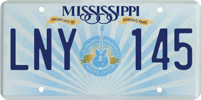 MS license plate LNY145