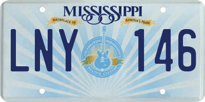 MS license plate LNY146