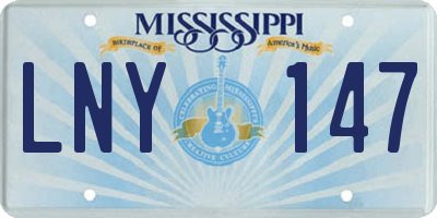MS license plate LNY147