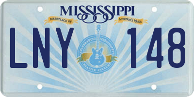 MS license plate LNY148