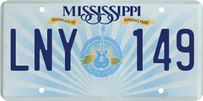 MS license plate LNY149