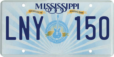 MS license plate LNY150