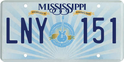 MS license plate LNY151