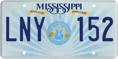 MS license plate LNY152