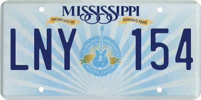 MS license plate LNY154