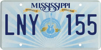 MS license plate LNY155