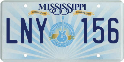 MS license plate LNY156