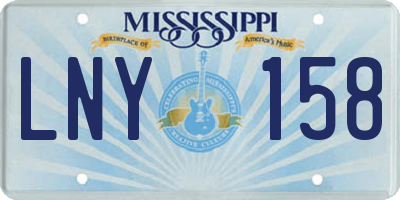 MS license plate LNY158