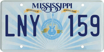 MS license plate LNY159