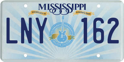 MS license plate LNY162