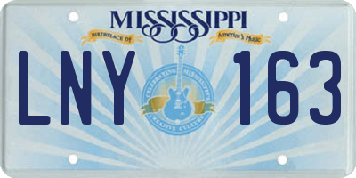 MS license plate LNY163