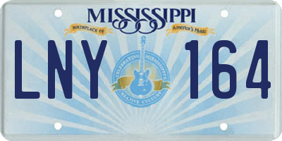 MS license plate LNY164