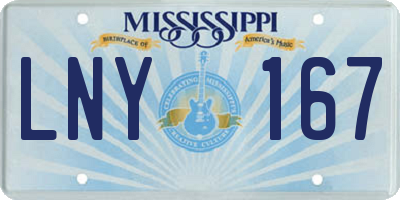 MS license plate LNY167