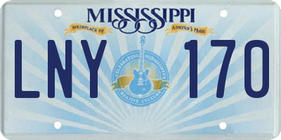 MS license plate LNY170