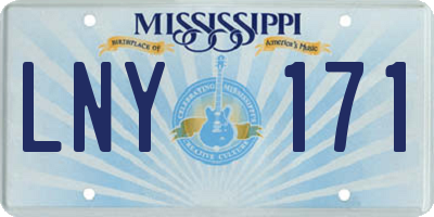 MS license plate LNY171