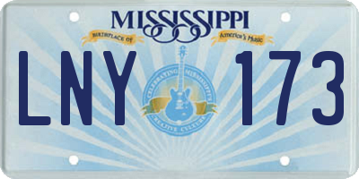 MS license plate LNY173