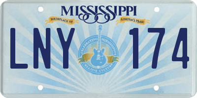 MS license plate LNY174
