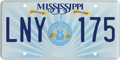 MS license plate LNY175