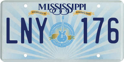 MS license plate LNY176