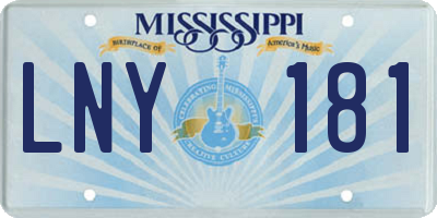 MS license plate LNY181