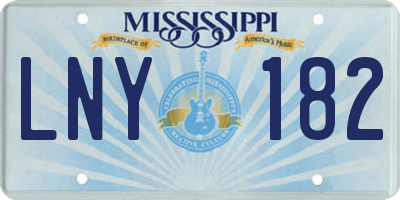 MS license plate LNY182