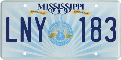 MS license plate LNY183