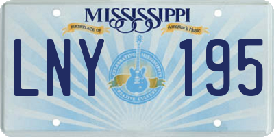 MS license plate LNY195