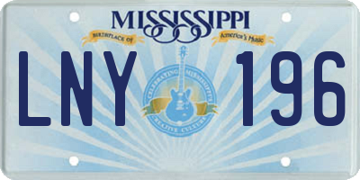 MS license plate LNY196
