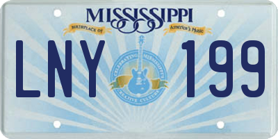 MS license plate LNY199