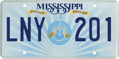 MS license plate LNY201