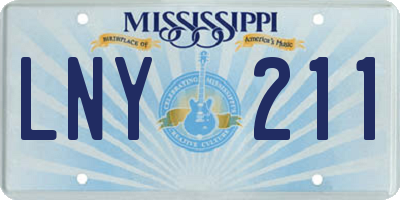 MS license plate LNY211