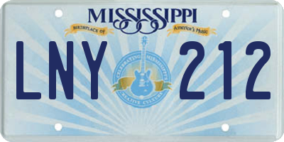 MS license plate LNY212