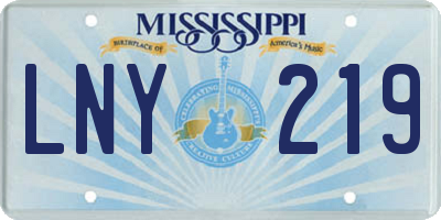 MS license plate LNY219